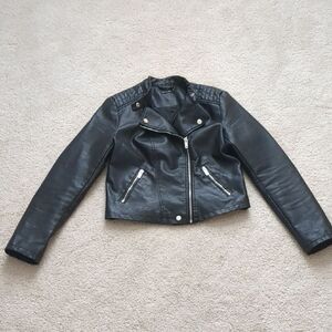 Stradivarius Faux Leather Crop Jacket Size M